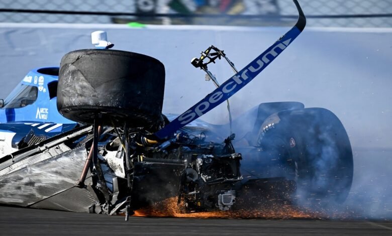 Marcus Armstrong, Colton Herma Crash en la ronda de clasificación de Indy, evitando lesiones Marcus Armstrong, Colton Herma Crash en la ronda de clasificación de Indy, evitando lesiones