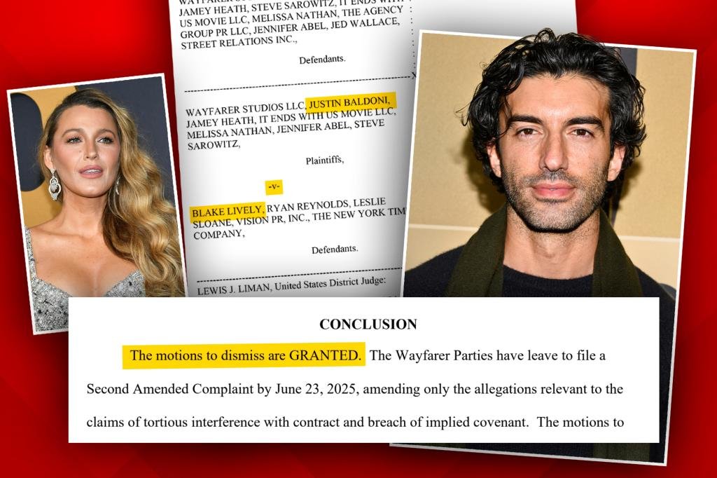 Blake Lively de Justin Baldoni contra el mostrador de $ 400 millones de Livley, Ryan Renolds desestimó