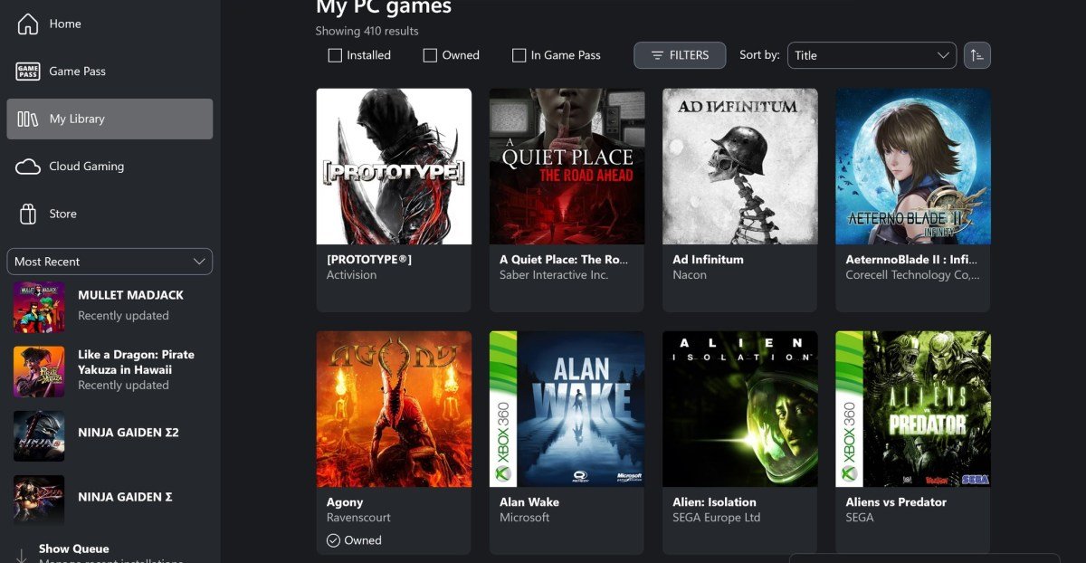 Juegos de consola Xbox Las aplicaciones repentinas de PC de Xbox aparecen dentro de la aplicación