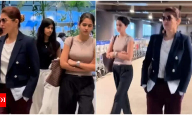 Expresado Lady Boss Vobes en el aeropuerto Twinkle Khanna Mumbai – Mira Video | Noticias de la película hindi