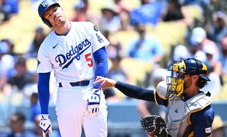 Dodgers 1B Freddie Freeman (Muñeca) escapó del juego en comparación con el fabricante de la cerveza