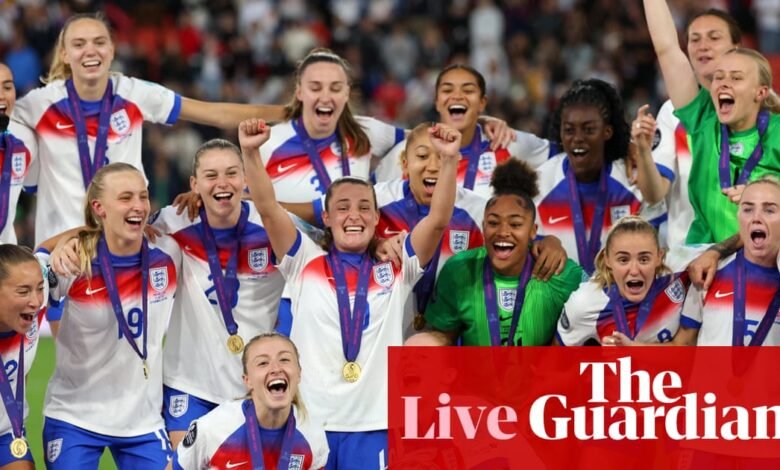 Las celebraciones de Inglaterra continúan después de la gloria de la Eurocopa 2025 de las mujeres antes de bajar la visita de la calle – Live | Eurocopa femenina 2025 Las celebraciones de Inglaterra continúan después de la gloria de la Eurocopa 2025 de las mujeres antes de bajar la visita de la calle – Live | Eurocopa femenina 2025