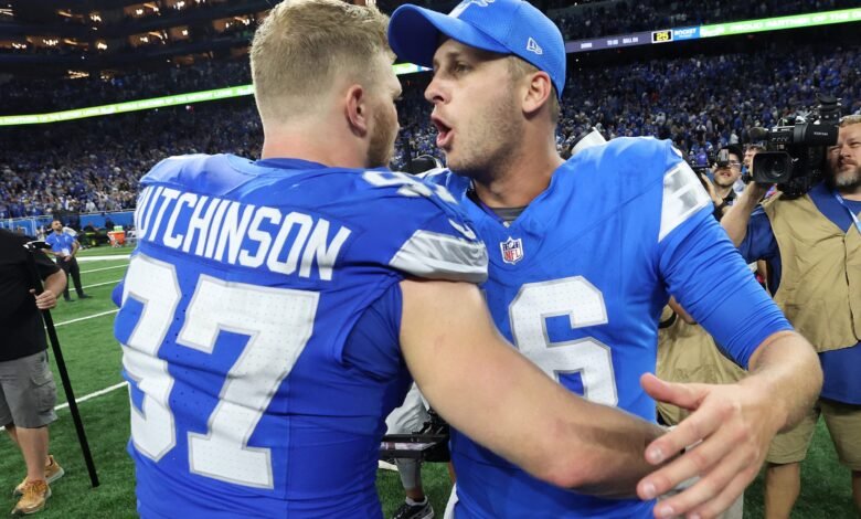 Jared Goff usa una palabra para describir a Aidan Hutchinson en el caso del calendario