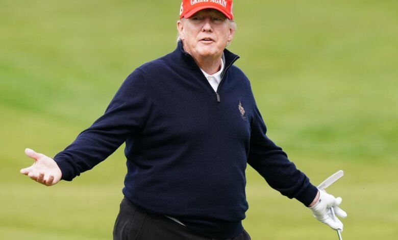 Los campos de golf Skotland de Trump tienen que hablar antes de su visita. Los campos de golf Skotland de Trump tienen que hablar antes de su visita.