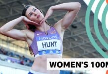 Neita fue eliminada cuando Hunt ganó la final de 100 metros en el Campeonato de Atletismo del Reino Unido