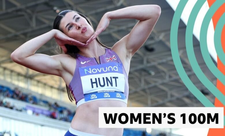 Neita fue eliminada cuando Hunt ganó la final de 100 metros en el Campeonato de Atletismo del Reino Unido Neita fue eliminada cuando Hunt ganó la final de 100 metros en el Campeonato de Atletismo del Reino Unido