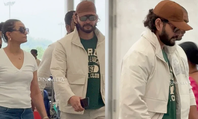 Mahesh Babu y su esposa Namrata Haga clic en el aeropuerto de Shirodar con estilo, los fanáticos no pueden mantener la calma para SSMB 29