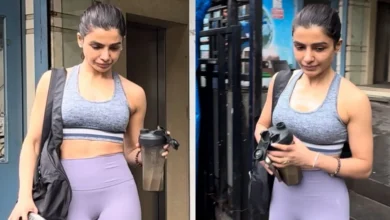 Fotos: Samantha Ruth Lord Flanta su tonelada Midrif después de la sesión de entrenamiento de la mañana