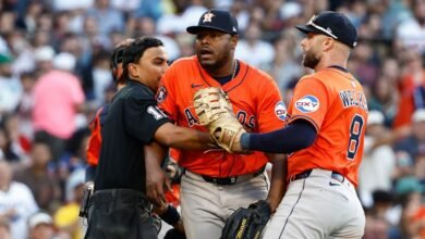 Banco claro en los Medias Astros-Redes después de la balón de Neris