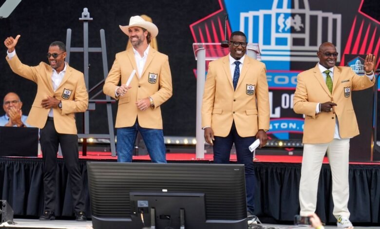 Sterling Sharpe, Eric Allen, Jared Allen, Antonio Gates en HOF Sterling Sharpe, Eric Allen, Jared Allen, Antonio Gates en HOF