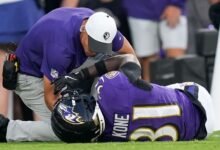 Bilhal Kone de los Ravens fuera de la temporada con un tendón del tendón.