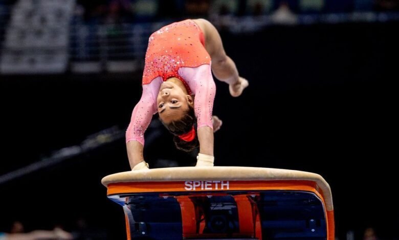 Olímpico Hezly Rivera gana en el Campeonato de Gimnasia de EE. UU. Olímpico Hezly Rivera gana en el Campeonato de Gimnasia de EE. UU.