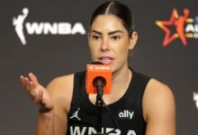 Kelsey Plum aclara las notas de ASG sobre el equipo Clark, la reunión de la camiseta T