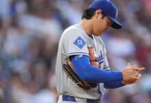 Ohtani da 5 carreras, saca el revestimiento del muslo en la pérdida de los Dodgers
