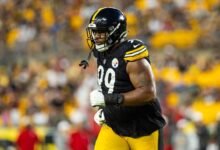 Al principio, Derrick Harmon de Stealeer pensó que la lesión en la rodilla era grave.