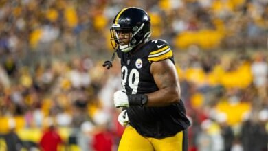 Al principio, Derrick Harmon de Stealeer pensó que la lesión en la rodilla era grave.