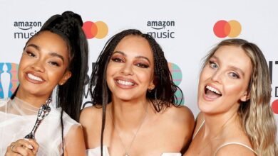 Little Mix Star Assembly en la parte posterior de Z Terwal cuando celebra el gran hito profesional