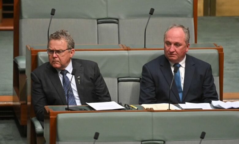 Desafortunadamente, Barnaby: NSW Nationals apoya el movimiento para confirmar net cero, condenando el esfuerzo por tirarlo. Desafortunadamente, Barnaby: NSW Nationals apoya el movimiento para confirmar net cero, condenando el esfuerzo por tirarlo.