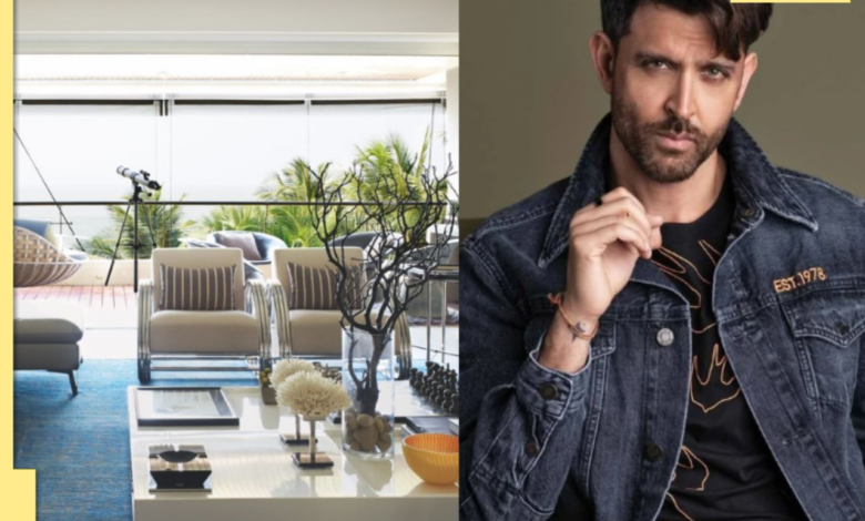 La segunda estrella de la guerra tiene un espacio de reunión, juegos y diseños motivados por el mar en los escalones dentro de la casa de Juhu en la costa de Hrithik Roshan, su valía …