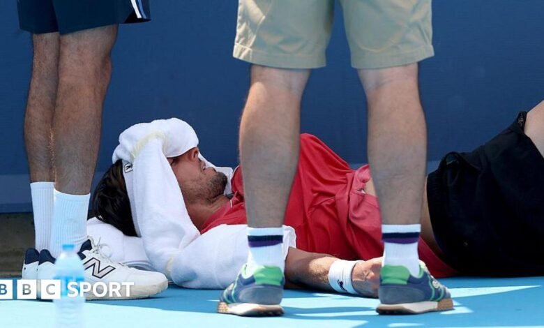Cincinnati Abierto: Arthur Rinderknech se derrumba en la cancha en condiciones de calor