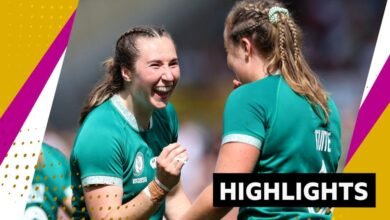 Mujeres de rugby de la Copa Mundial: Irlanda 42-14 sobresaliente en Japón