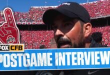 Post un juego de entrevista: entrenador en jefe de Ohio Ryan Day, QB Julian Sayin después de ganar mucho con Texas.