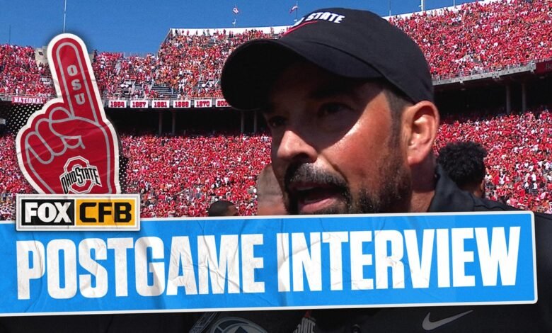Post un juego de entrevista: entrenador en jefe de Ohio Ryan Day, QB Julian Sayin después de ganar mucho con Texas.