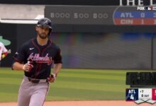 Eli White cinta a su segundo jonrón del juego, elevando los valores a una ventaja de 4-2 sobre los rojos