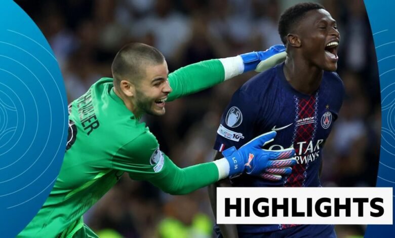 El desperdicio de los Spurs lidera dos goles cuando el PSG gana la Supercopa con una penalización. El desperdicio de los Spurs lidera dos goles cuando el PSG gana la Supercopa con una penalización.