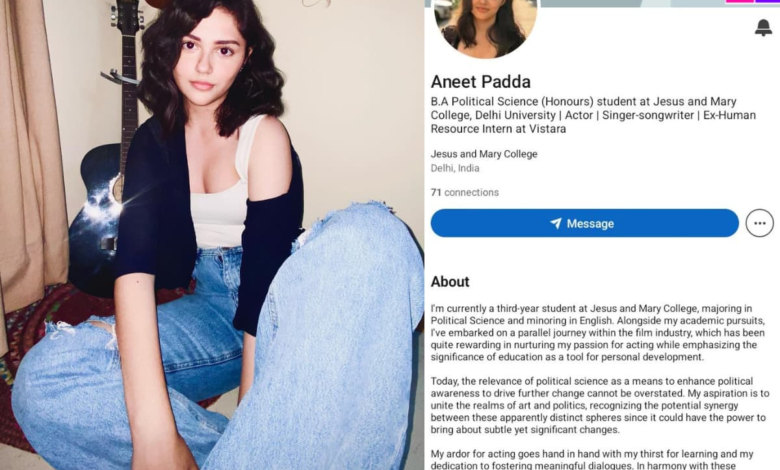 El perfil Sayyara Star Anit Paddar LinkedIn se vuelve viral, revela su viaje académico y profesional