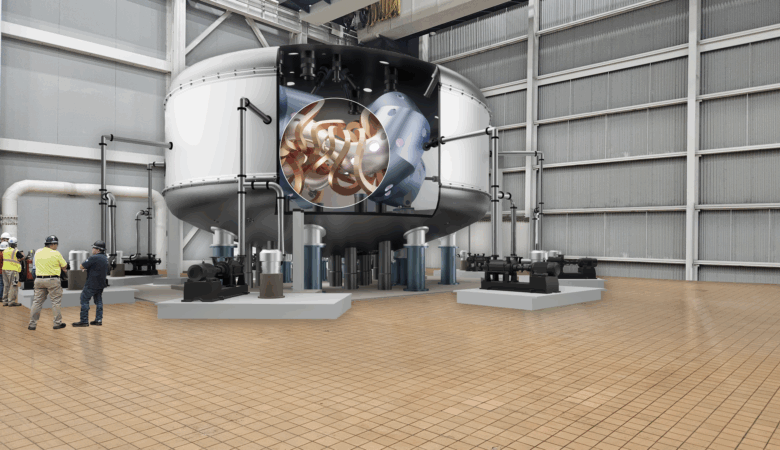 Planta de energía del carbón demolida para el prototipo de fusión nuclear