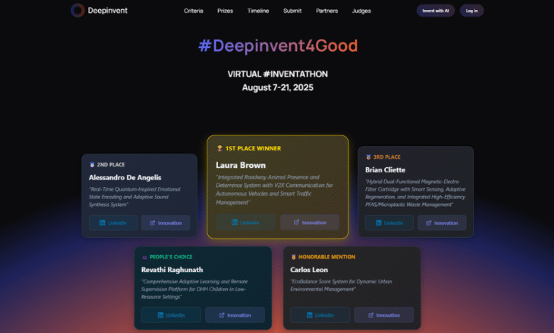 Deepinvent4good Global Inventathon ofrece innovaciones conscientes impulsadas por la humanidad: los ganadores anunciaron Deepinvent4good Global Inventathon ofrece innovaciones conscientes impulsadas por la humanidad: los ganadores anunciaron