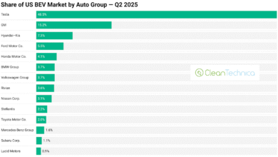 Tesla sigue siendo casi el 50% de las ventas de EV EV, GM aumenta al 15%