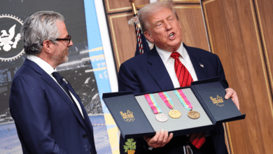 Trump dio la medalla olímpica en la ceremonia de la Casa Blanca