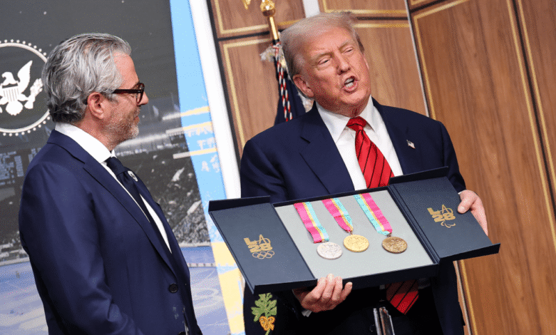 Trump dio la medalla olímpica en la ceremonia de la Casa Blanca