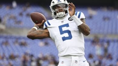QB Anthony Richardson deja el juego presidencial de los Colts después de hacer un tiro fuerte