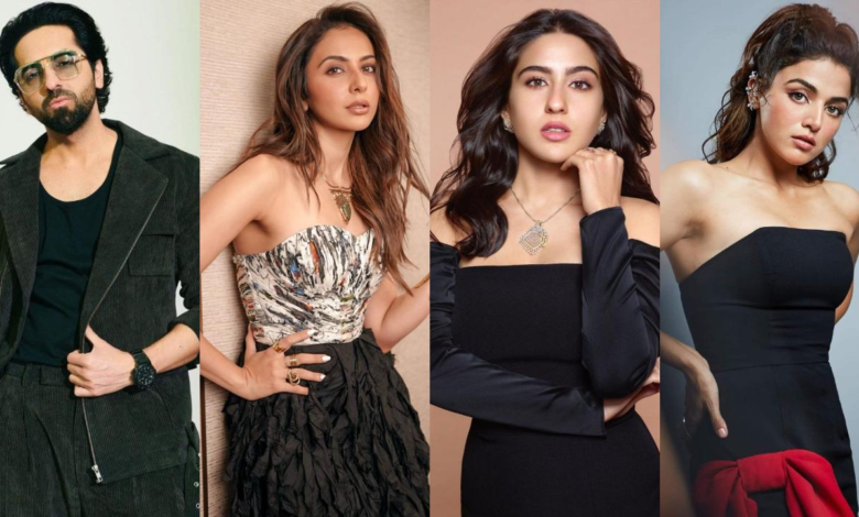 Romance de Ayushman Khurana a Sara Ali Khan, Rakul Prit Singh y Wamika Gabbi