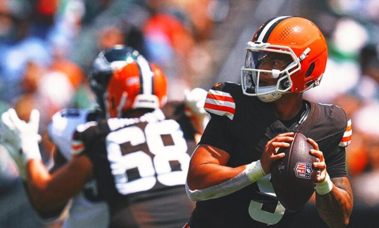 KJ Henry levantó a Dillon Gabriel liderado por Browns para ganar en comparación con el águila KJ Henry levantó a Dillon Gabriel liderado por Browns para ganar en comparación con el águila