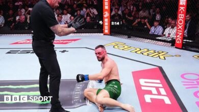 UFC: Kiefer Crosbie llama al árbitro después de que el final de la rodilla sea ilegal en China