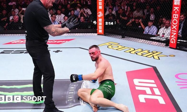UFC: Kiefer Crosbie llama al árbitro después de que el final de la rodilla sea ilegal en China