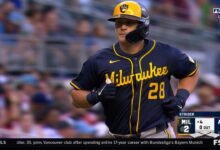 Andrew Vaughn llegó a RRHH al campo central para que los cerveceros sean un líder 2-1 por encima de los Bravos.