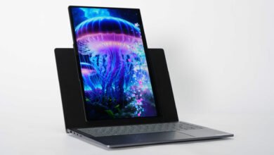 Leaker comparte los nuevos conceptos radicales de Lenovo: una computadora portátil con una pantalla que gira en retrato, y un soporte de cuaderno con AI con IA