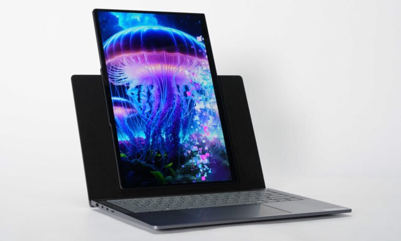 Leaker comparte los nuevos conceptos radicales de Lenovo: una computadora portátil con una pantalla que gira en retrato, y un soporte de cuaderno con AI con IA Leaker comparte los nuevos conceptos radicales de Lenovo: una computadora portátil con una pantalla que gira en retrato, y un soporte de cuaderno con AI con IA