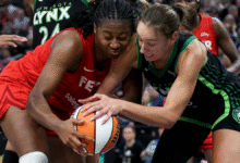 Imágenes de Play -Ff WNBA: clasificación, horarios con fiebre que se aferran a la posición final en el contexto de la crisis de trauma