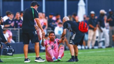 Lionel messee de la Liga de la Copa entre Miami con una lesión de pierna despejada.