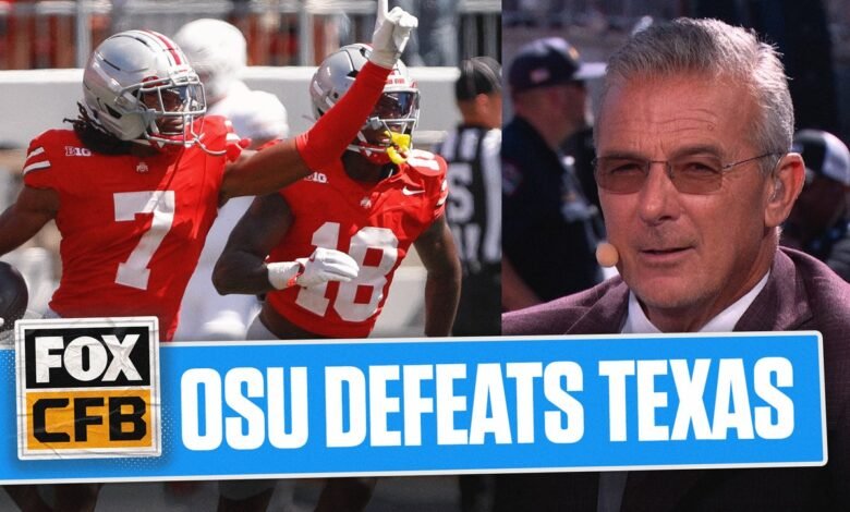 Urban Meyer reacciona con Ohio State para derrotar al No. 1 Texas en la Semana 1 | Comienza el gran mediodía Urban Meyer reacciona con Ohio State para derrotar al No. 1 Texas en la Semana 1 | Comienza el gran mediodía