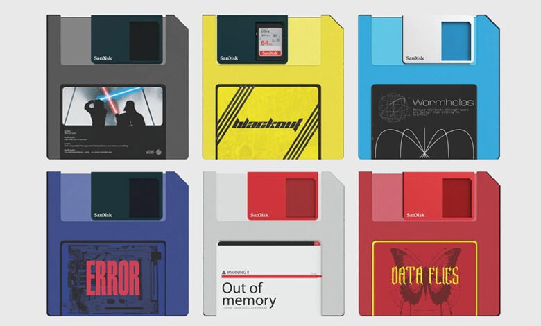 El disco disco regresa como un concepto de diseño para las tarjetas SD, un puente de las épocas de almacenamiento de megabytes a terabytes El disco disco regresa como un concepto de diseño para las tarjetas SD, un puente de las épocas de almacenamiento de megabytes a terabytes