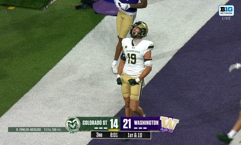 Brayden Fowler-Nicolosi venció a Jaxxon Warren para TD State Colorado 27 Yard Brayden Fowler-Nicolosi venció a Jaxxon Warren para TD State Colorado 27 Yard