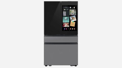 El refrigerador Samsung Door de 4 puertas con el Amnistía Internacional Familia