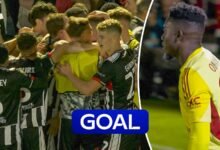 ¡Increíble! ¡Howler de Onana cuando aturdió a Man Utd con el segundo en 8 minutos!